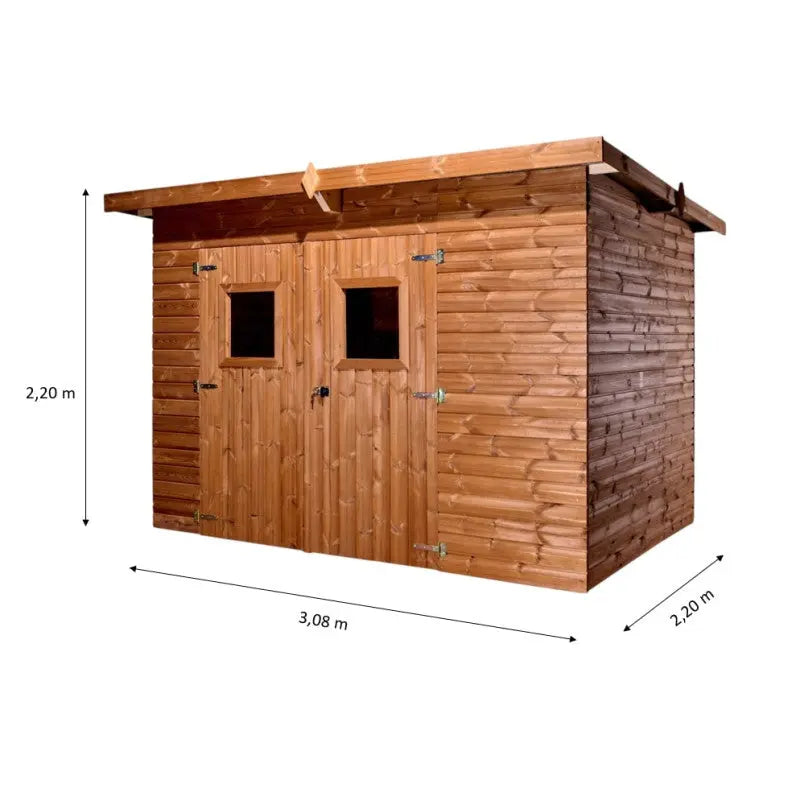 Abri Theora 6,78m² en bois thermo traité et toiture Onduline HABRITA Ma boutique