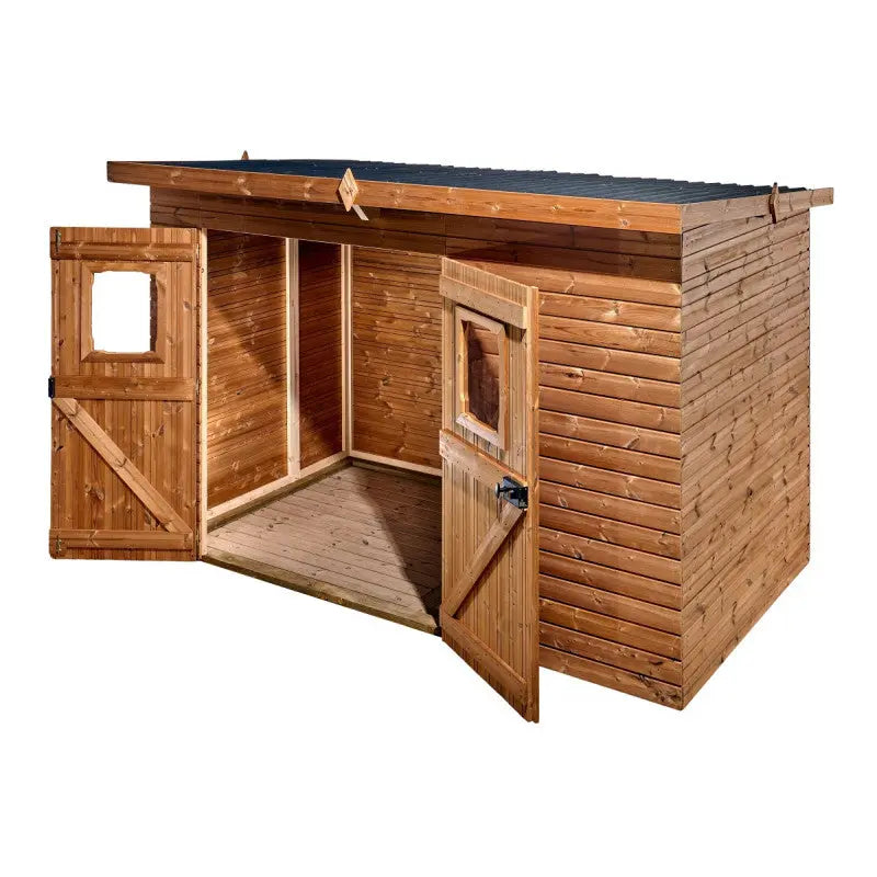 Abri Theora 6,78m² en bois thermo traité et toiture Onduline HABRITA Ma boutique