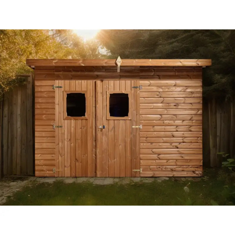 Abri Theora 6,78m² en bois thermo traité et toiture Onduline HABRITA Ma boutique