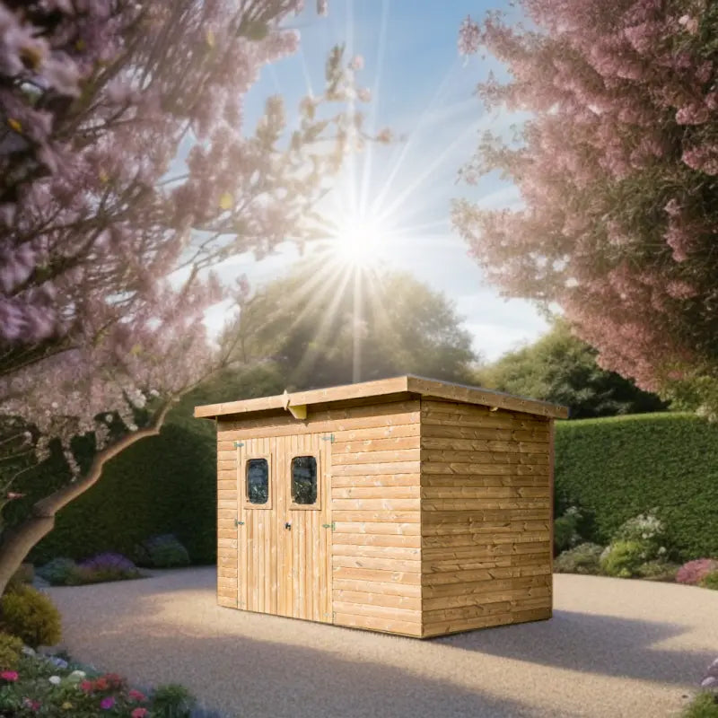 Abri Theora 7,33m² en bois thermo traité et toiture en acier HABRITA Ma boutique