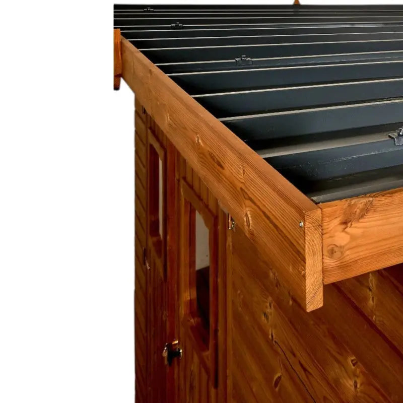 Abri Theora 7,33m² en bois thermo traité et toiture en acier HABRITA Ma boutique