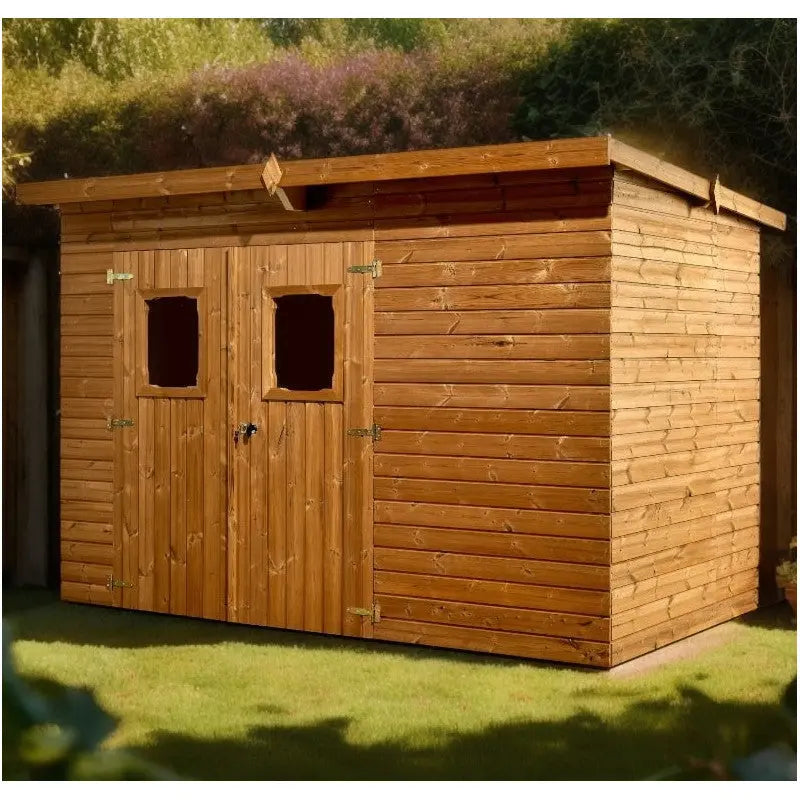 Abri Theora 7,33m² en bois thermo traité et toiture en acier HABRITA Ma boutique