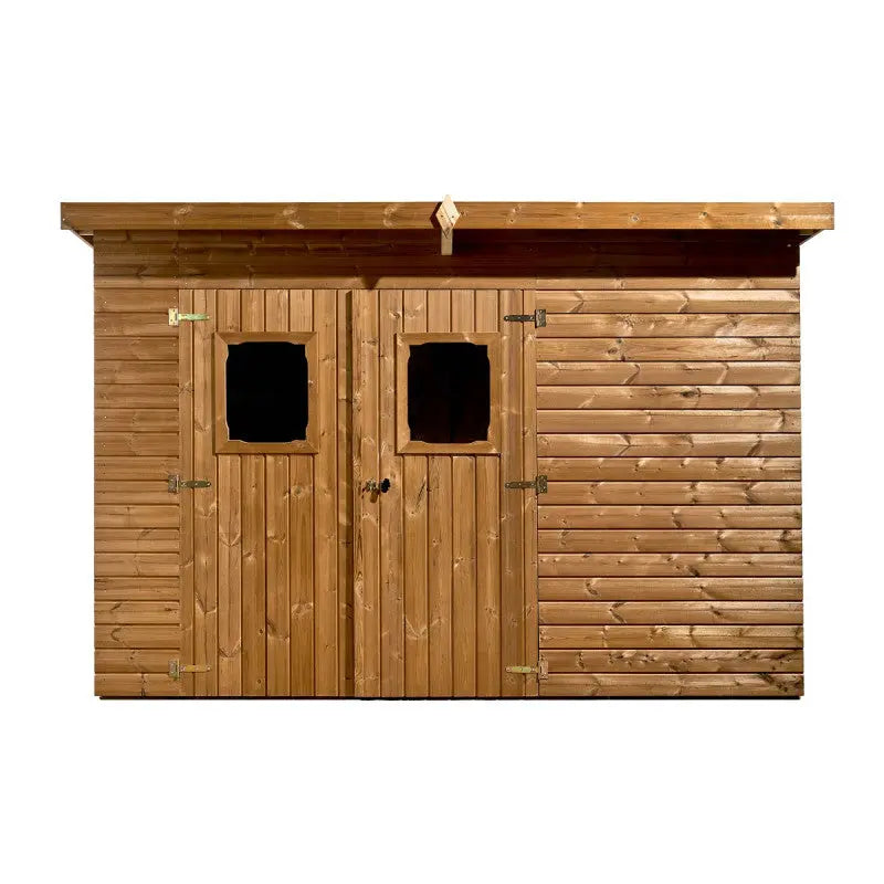 Abri Theora 7,33m² en bois thermo traité et toiture en acier HABRITA Ma boutique