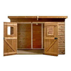 Abri Theora 7,33m² en bois thermo traité et toiture en acier HABRITA Ma boutique