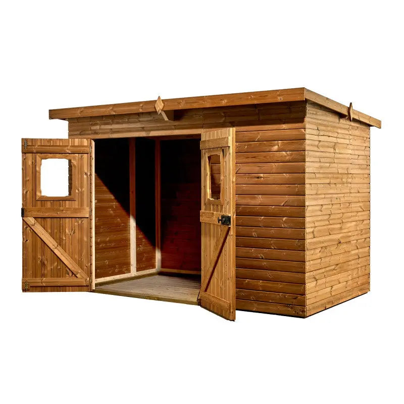 Abri Theora 7,33m² en bois thermo traité et toiture en acier HABRITA Ma boutique