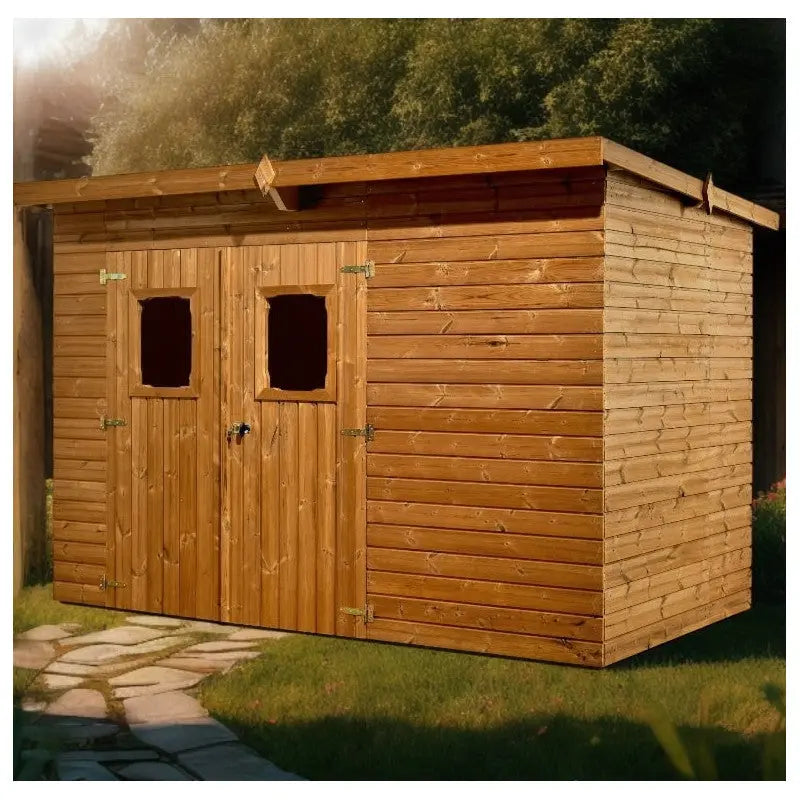 Abri Theora 7,33m² en bois thermo traité et toiture en acier HABRITA Ma boutique