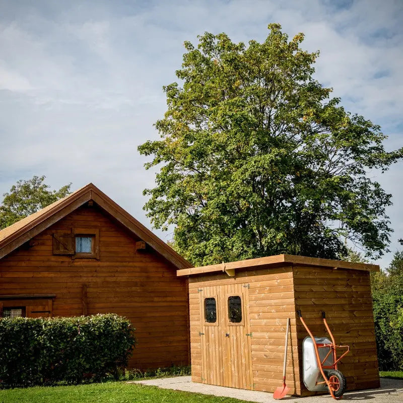 Abri de jardin Theora 7,33 m² – Bois thermo-traité & toiture Onduline – HABRITA Ma boutique