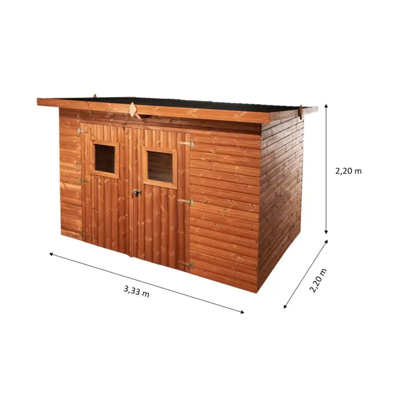 Abri de jardin Theora 7,33 m² – Bois thermo-traité & toiture Onduline – HABRITA Ma boutique