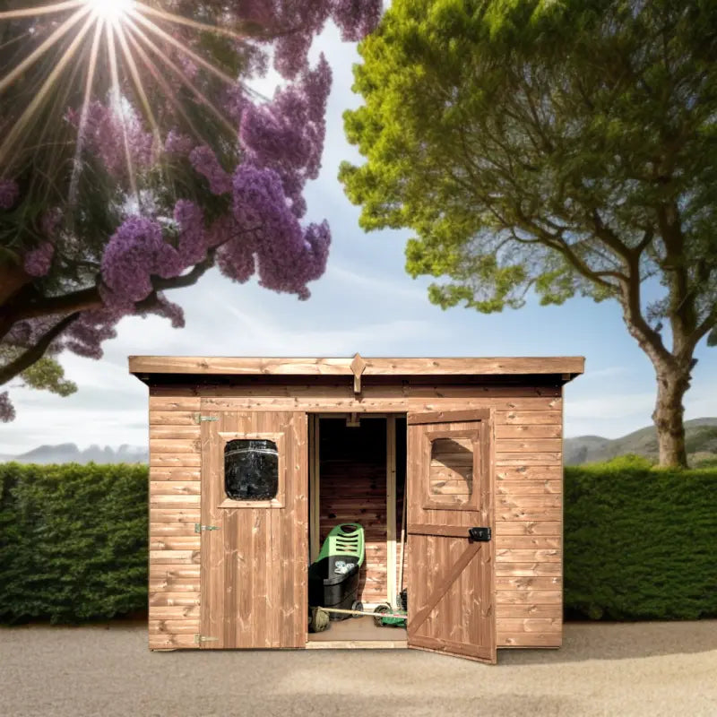 Abri de jardin Theora 7,33 m² – Bois thermo-traité & toiture Onduline – HABRITA Ma boutique