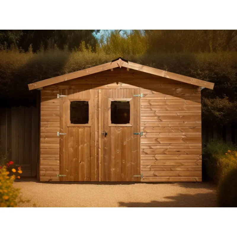 Abri Therma 10,60m² en bois thermo traité et toit en acier HABRITA Ma boutique