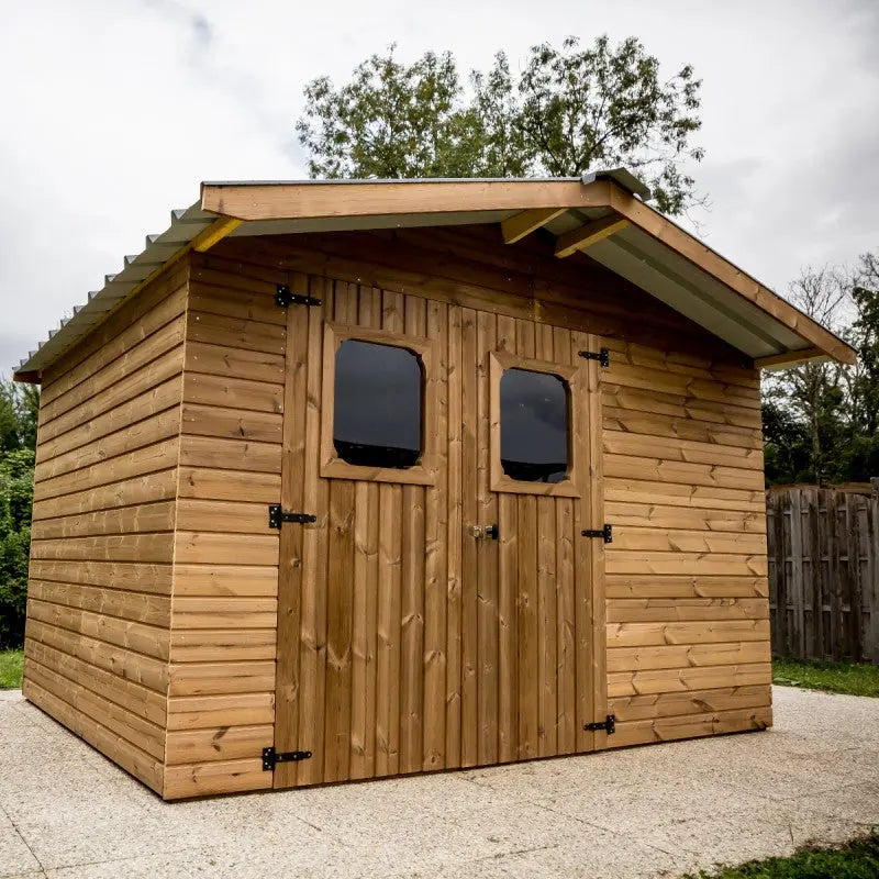 Abri Therma 10,60m² en bois thermo traité et toit en acier HABRITA Ma boutique