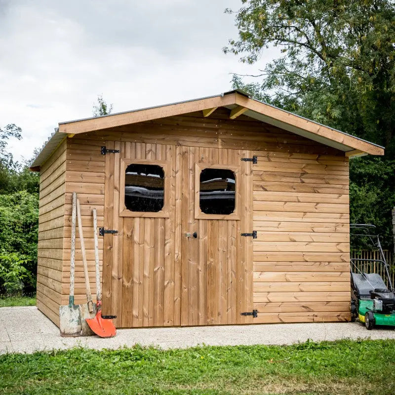 Abri Therma 10,60m² en bois thermo traité et toit en acier HABRITA Ma boutique