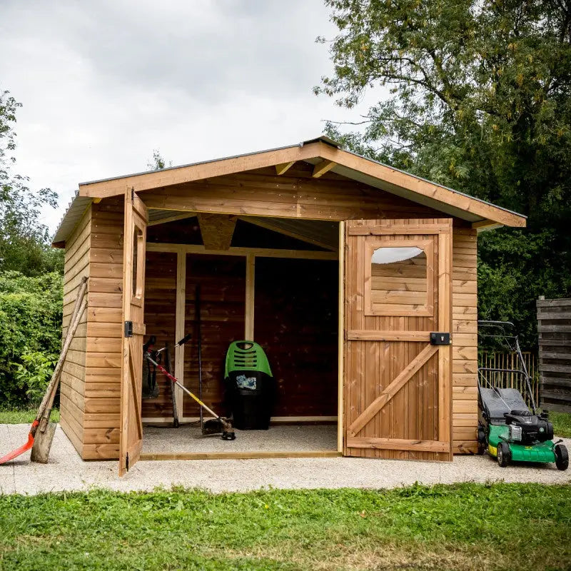 Abri Therma 10,60m² en bois thermo traité et toit en acier HABRITA Ma boutique