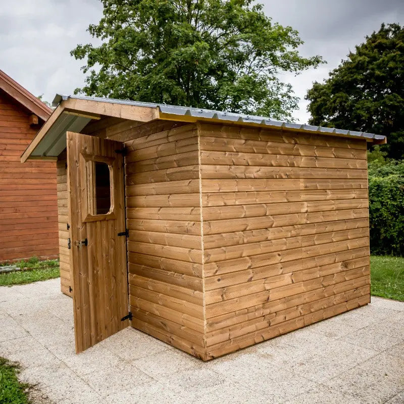 Abri Therma 10,60m² en bois thermo traité et toit en acier HABRITA Ma boutique