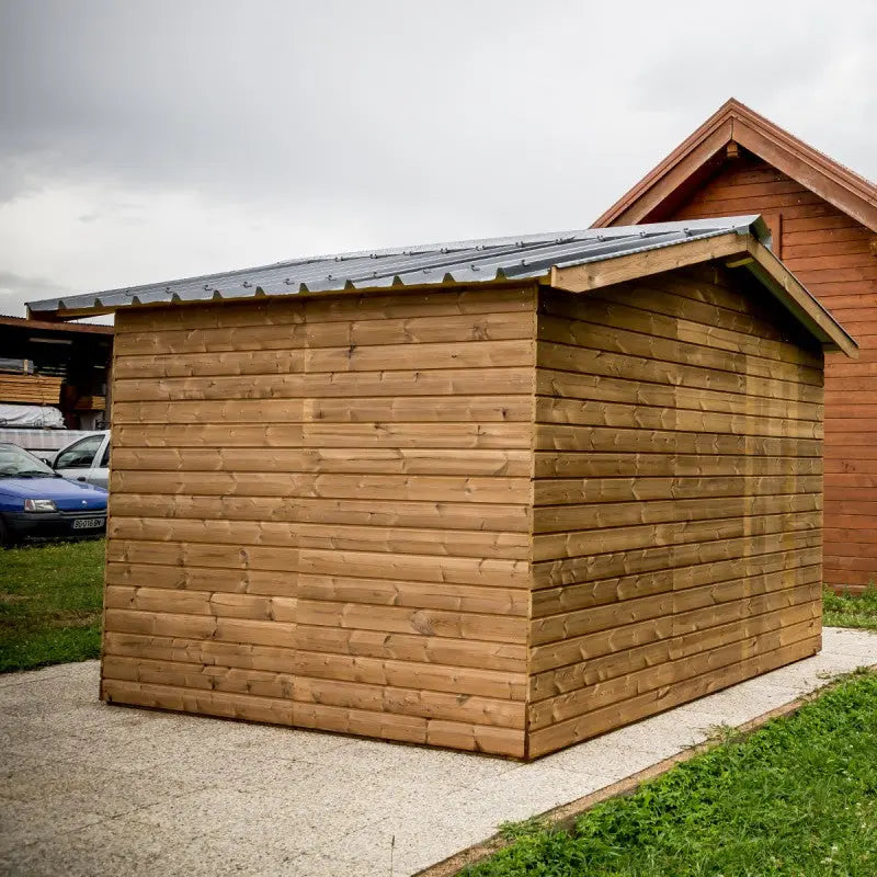 Abri Therma 10,60m² en bois thermo traité et toit en acier HABRITA Ma boutique