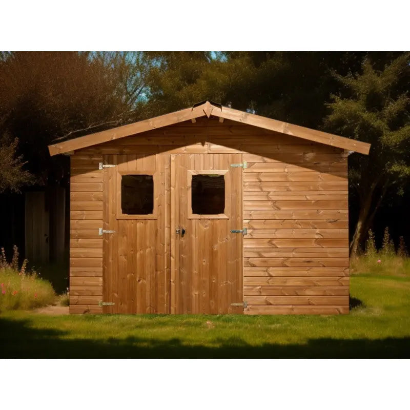 Abri Therma 10,60m² en bois thermo traité et toit en acier HABRITA Ma boutique