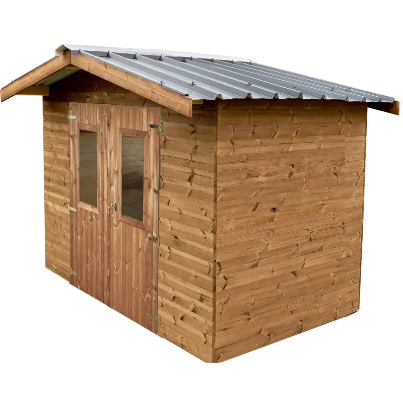 Abri Therma 7,04m² en bois thermo traité et toiture en acier HABRITA Ma boutique