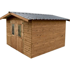 Abri Thermabri 12,31m² en bois thermo traité toiture en acier HABRITA Ma boutique