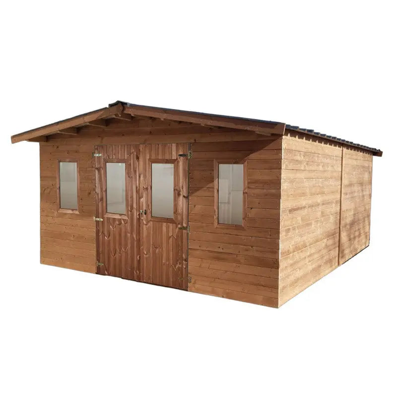 Abri Thermabri 24,30m² en bois thermo traité toiture en acier HABRITA Ma boutique