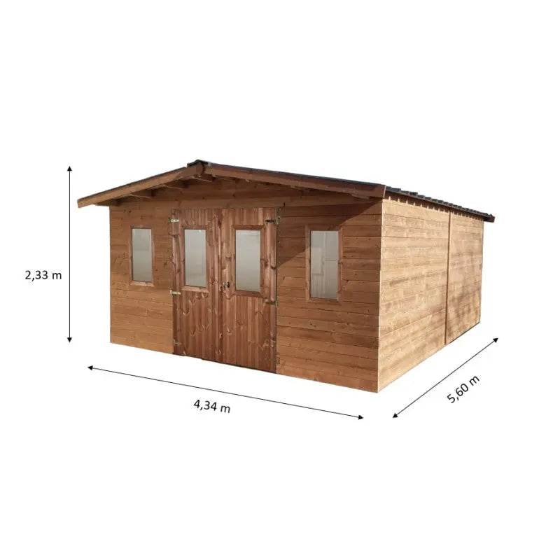 Abri Thermabri 24,30m² en bois thermo traité toiture en acier HABRITA Ma boutique