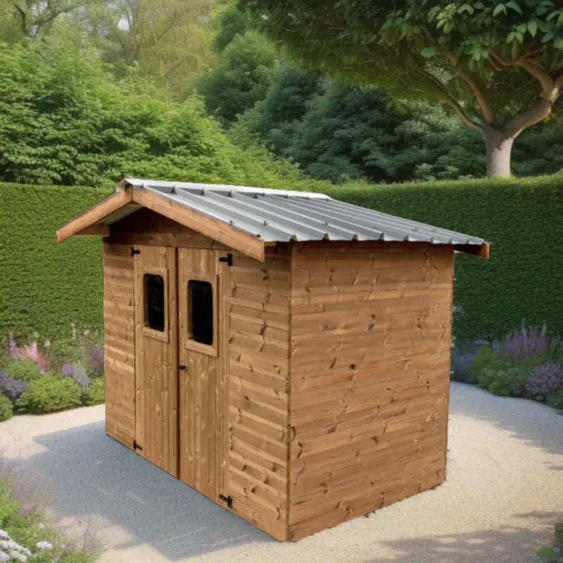 Abri Thermabri 7,62m² en bois thermo traité toiture en acier HABRITA Ma boutique