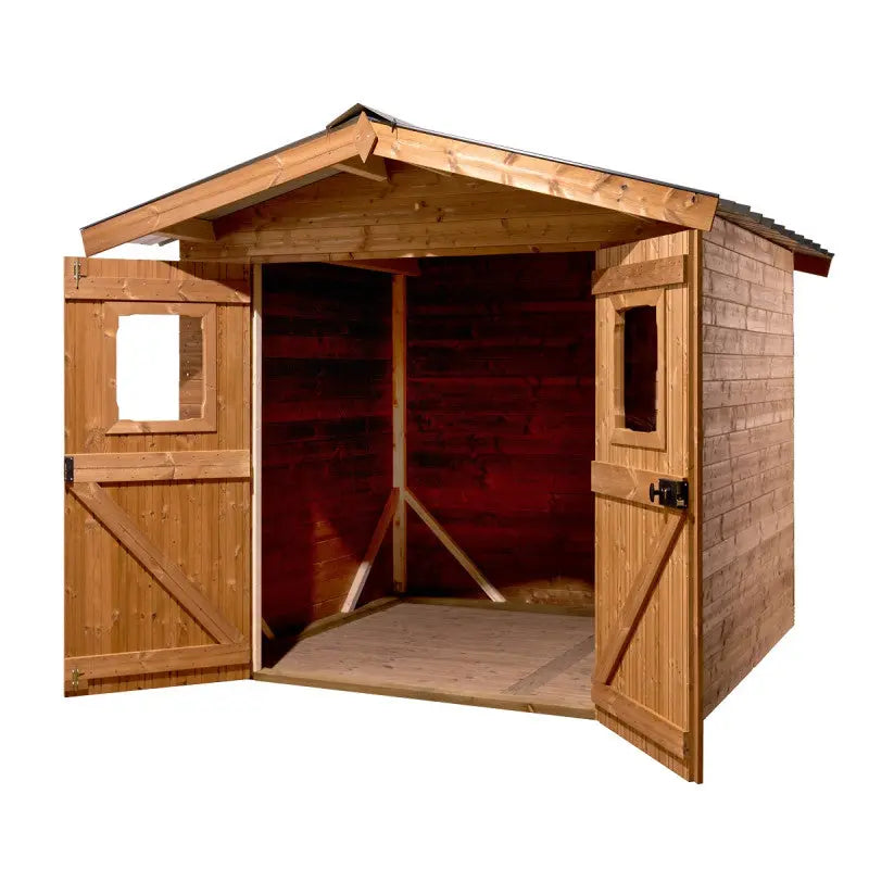 Abri Thermabri 7,62m² en bois thermo traité toiture en acier HABRITA Ma boutique