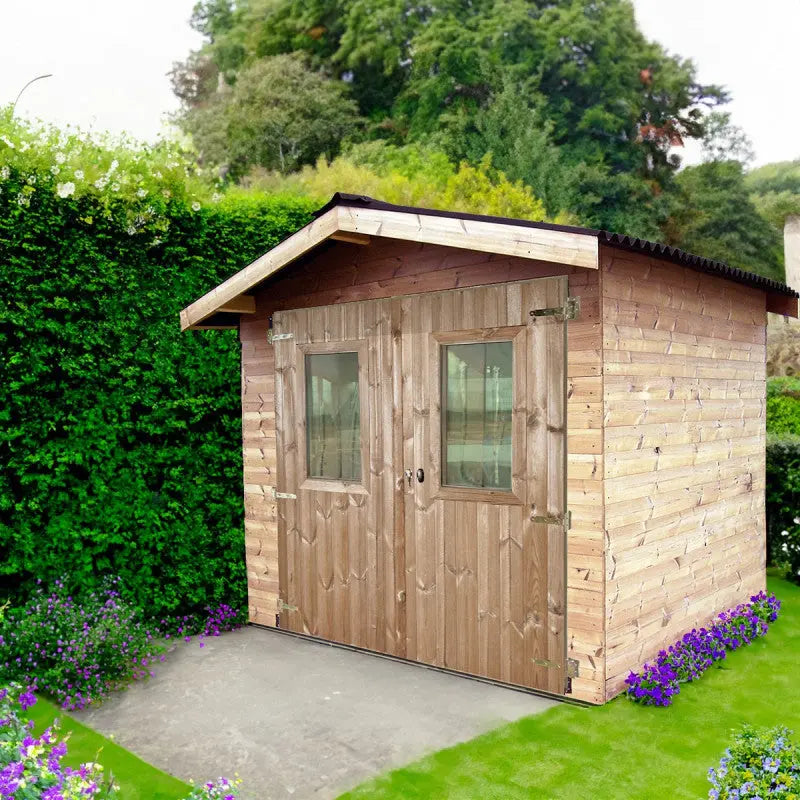 Abri Thermabri 7,45m² en bois thermo traité toiture Onduline HABRITA Ma boutique