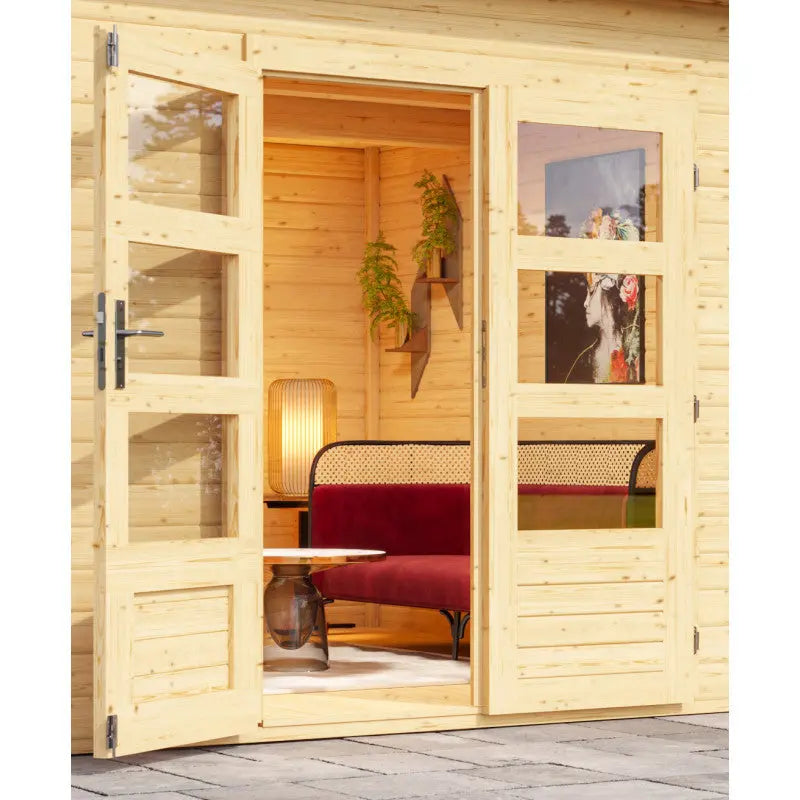 Abri toit plat 13,60m² bois massif 40mm Northeim 5 – Karibu Ma boutique