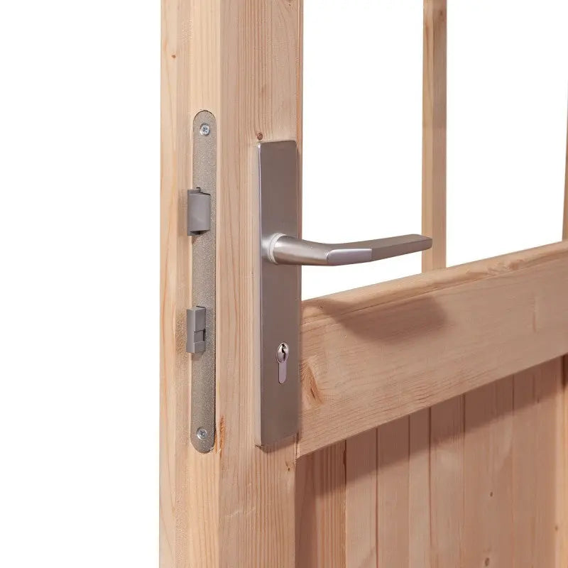 Abri toit plat 13,60m² bois massif gris terre 40mm Northeim 5 – Karibu Ma boutique