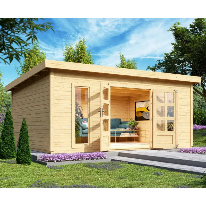 Abri toit plat 18,08m² bois massif 40mm Northeim 6 – Karibu Ma boutique