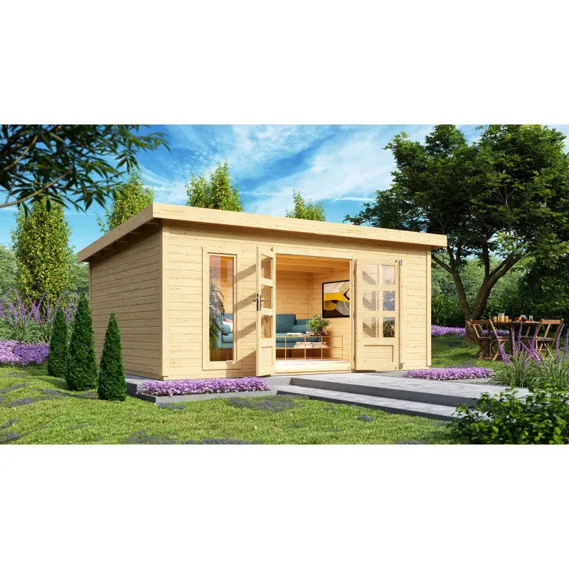 Abri toit plat 18,08m² bois massif 40mm Northeim 6 – Karibu Ma boutique