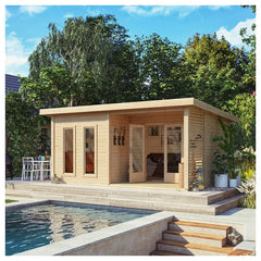 Abri toit plat 18,78m² bois massif 40mm Radeburg 5 – Karibu Ma boutique