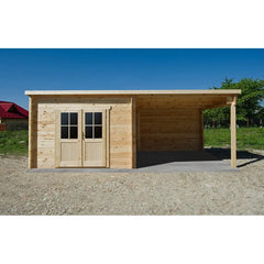 Abri toit plat 9m² PLUS + terrasse couverte latérale 9m² Gardy Shelter Ma boutique