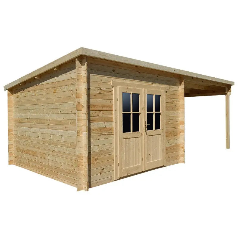 Abri toit plat 9m² PLUS + terrasse couverte latérale 9m² Gardy Shelter Ma boutique