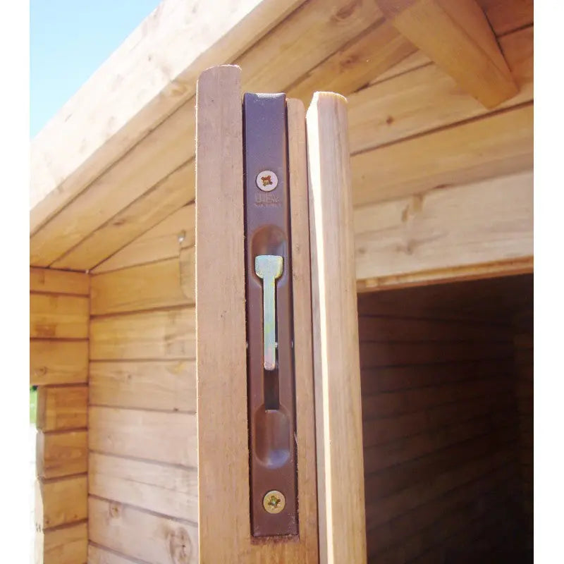 Abri toit plat 9m² PLUS + terrasse 9m² 28mm traité marron Gardy Shelter Ma boutique