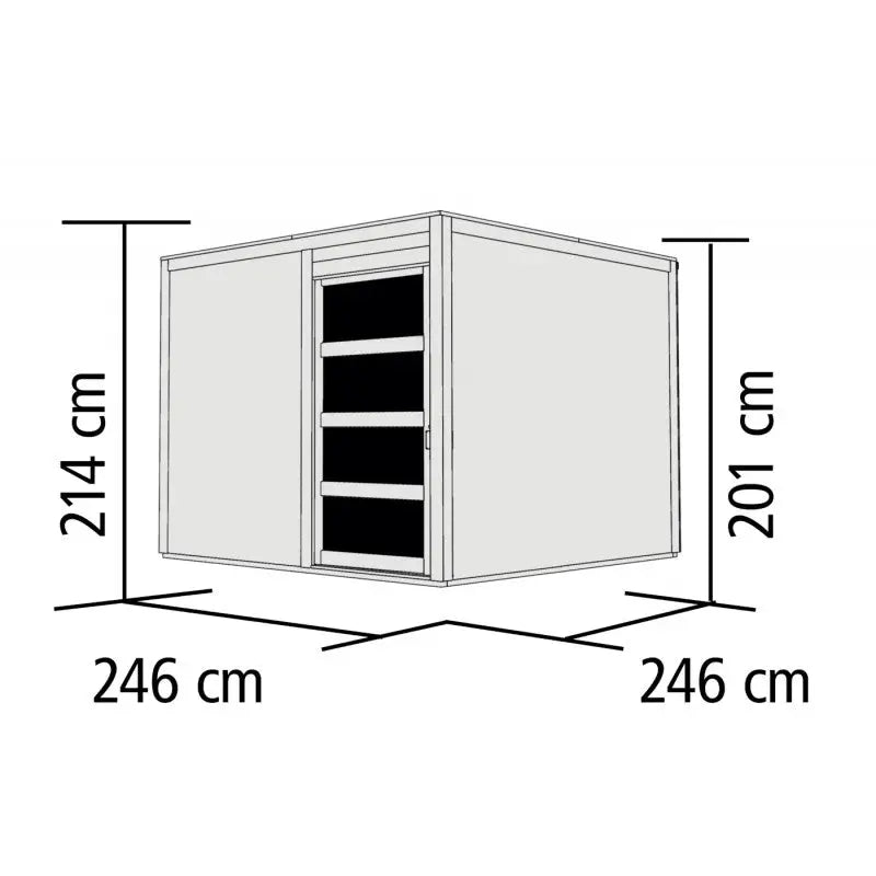 Abri toit plat en bois massif 19mm Qubic 6,05m² - Karibu Ma boutique