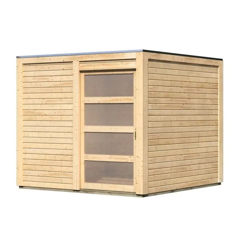 Abri toit plat en bois massif 19mm Qubic 6,05m² - Karibu Ma boutique