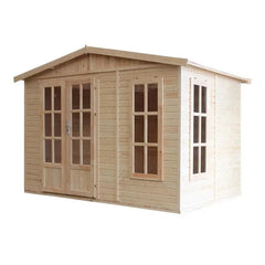 Bureau de jardin - 303x199cm - avec plancher et bardeaux bitumineux rouges - Timbela Ma boutique