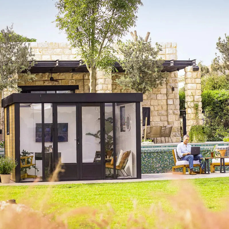 Studio de jardin en aluminium et bois composite 10,1m² - isolation triple paroi Copenhagen – Canopia by Palram Ma boutique