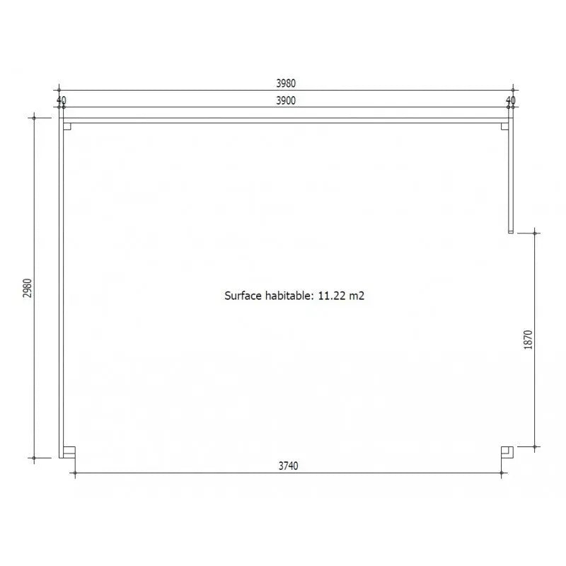 Bureau de jardin en bois massif 11,8m² - madriers 40mm Gardy Shelter Ma boutique