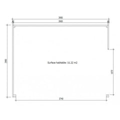Bureau de jardin en bois massif 11,8m² - madriers 40mm Gardy Shelter Ma boutique