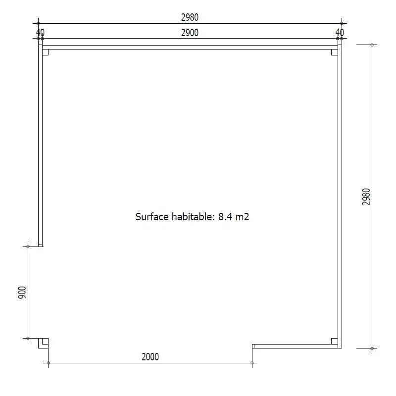 Bureau de jardin en bois massif 8,88m² - madriers 40mm Gardy Shelter Ma boutique