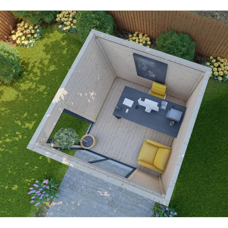 Bureau de jardin en bois massif 8,88m² - madriers 40mm Gardy Shelter Ma boutique