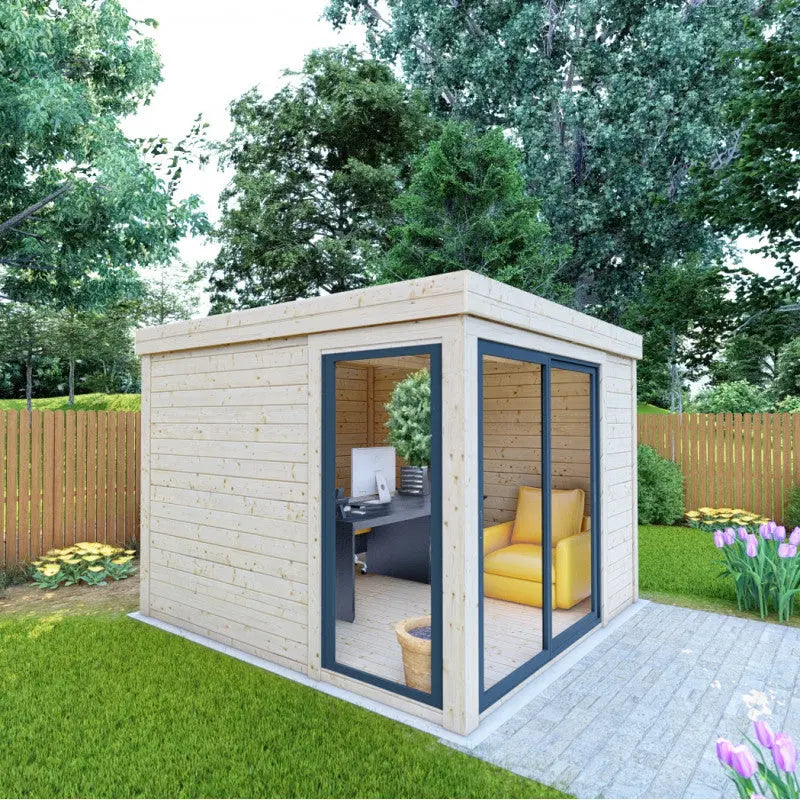 Bureau de jardin en bois massif 8,88m² - madriers 40mm Gardy Shelter Ma boutique