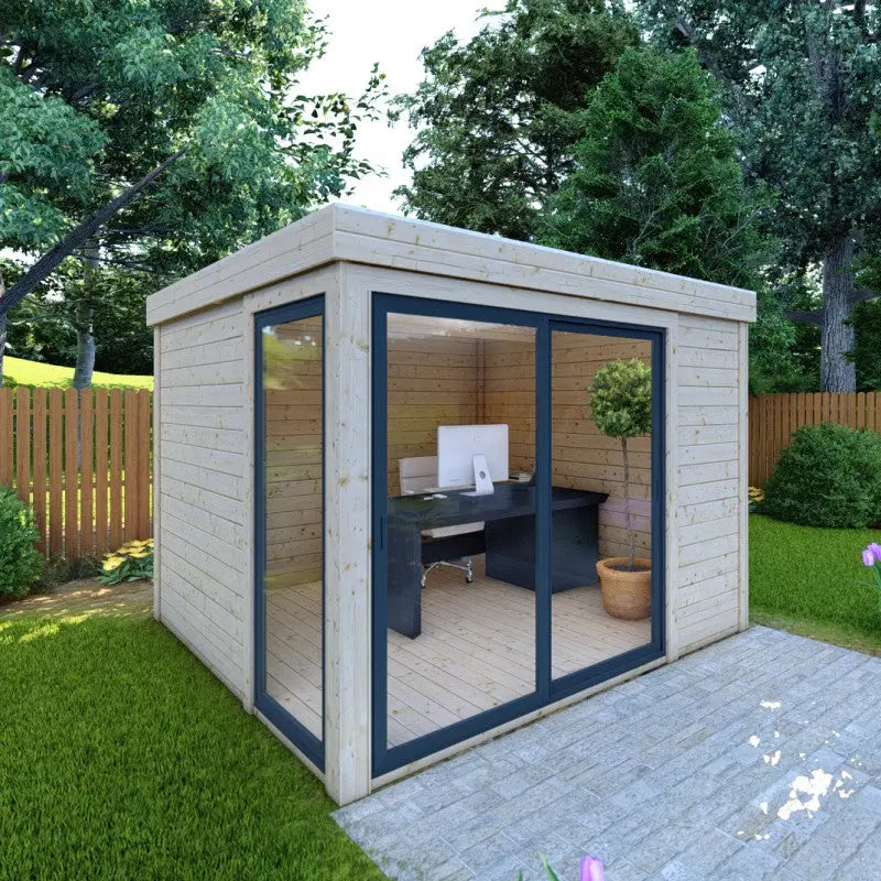 Bureau de jardin en bois massif 8,88m² - madriers 40mm Gardy Shelter Ma boutique
