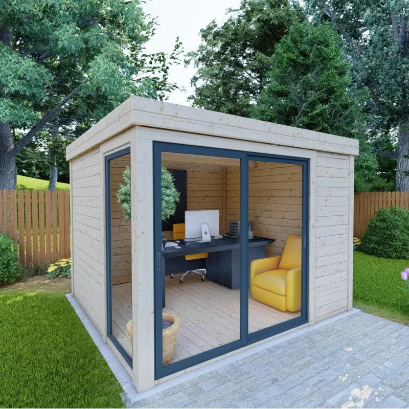 Bureau de jardin en bois massif 8,88m² - madriers 40mm Gardy Shelter Ma boutique