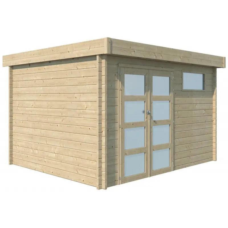 Chalet Moderne 11,84m² en bois massif 44mm avec porte double vitrée+2 fenêtres - Gardenas Ma boutique