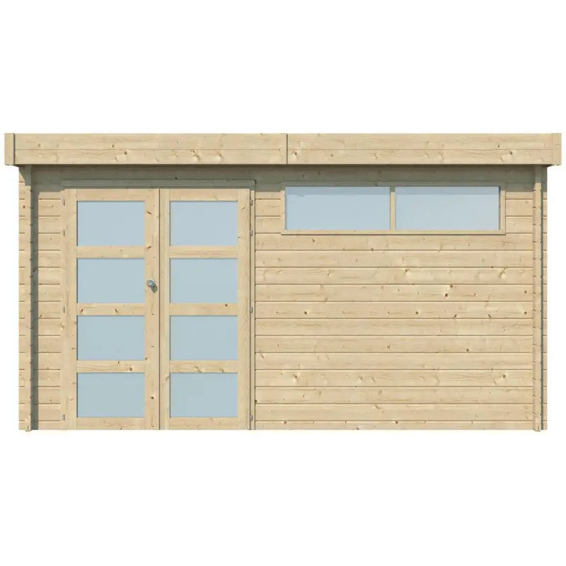 Chalet Moderne 13,8m² en bois massif 44mm avec porte double vitrée+2 fenêtres - Gardenas Ma boutique