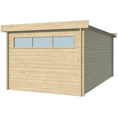 Chalet Moderne 16,74m² en bois massif 44mm avec porte double vitrée+2 fenêtres - Gardenas Ma boutique