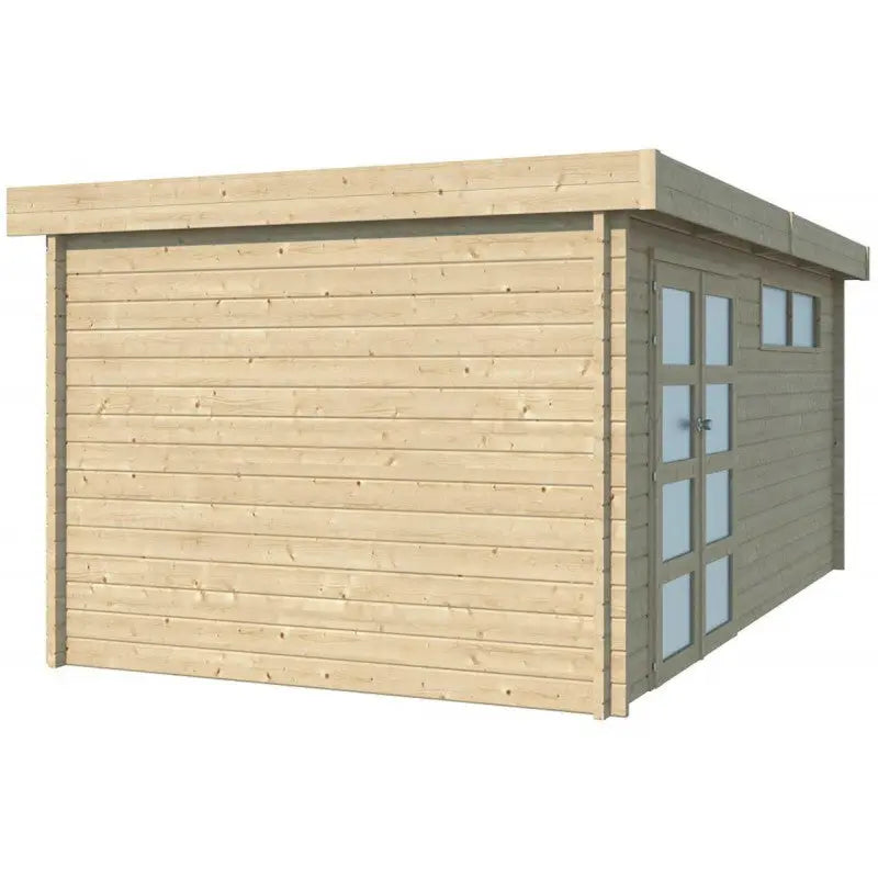 Chalet Moderne 16,74m² en bois massif 44mm avec porte double vitrée+2 fenêtres - Gardenas Ma boutique